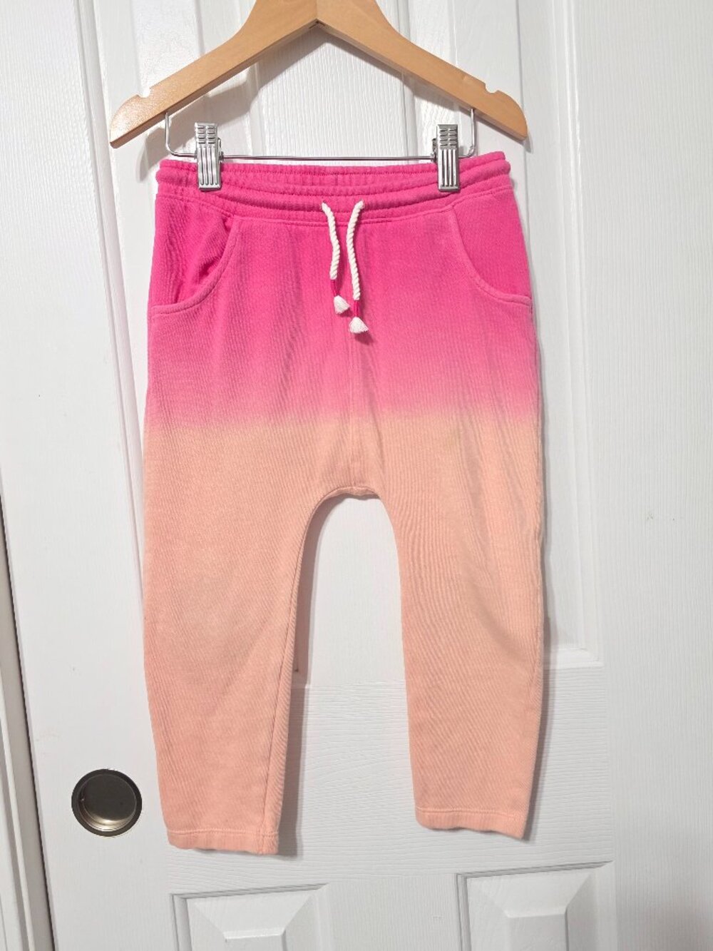 4t toddler girl pink harem sweatpants, joggers, orange and pink, Old Navy